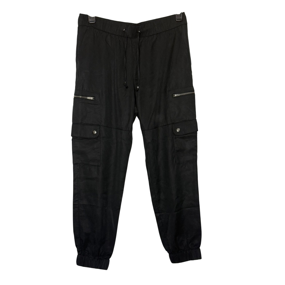 Banana Republic Cargo Joggers Medium Black Lyocell Drawstring Utility Pants